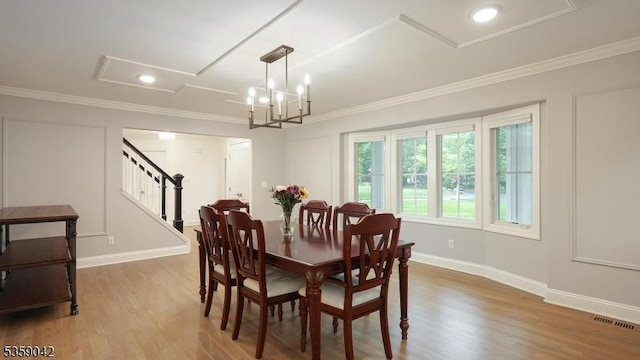 6 Balfour Ln, Scotch Plains Twp, NJ 07076 - dining space with wood finished floors, crown molding, baseboards, stairs, and recessed lighting
