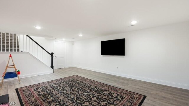 6 Balfour Ln, Scotch Plains Twp, NJ 07076 - entrance foyer featuring wood finished floors, stairway, baseboards, and recessed lighting
