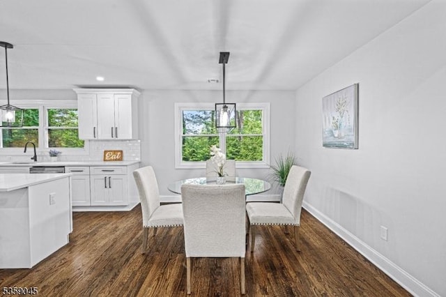 192 Mohawk Trl, Wayne Twp, NJ 07470 - dining area with plenty of natural light, baseboards, and dark wood-style floors