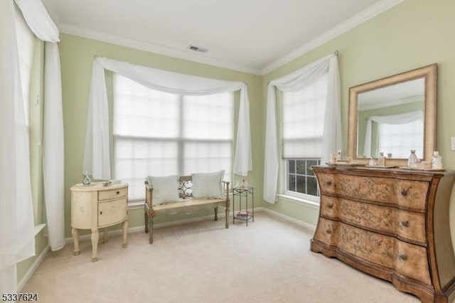 2307 Ambassador Ct Unit 2307, Franklin Twp, NJ 08873 - sitting room with ornamental molding, carpet, and baseboards