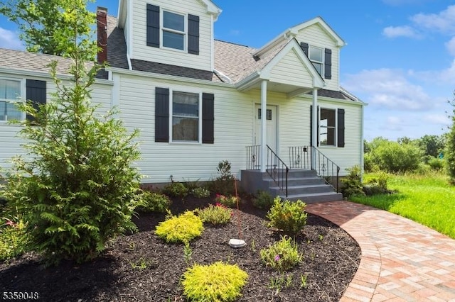 715 Pittstown Rd, Franklin Twp, NJ 08825 - view of front facade featuring a shingled roof and a chimney