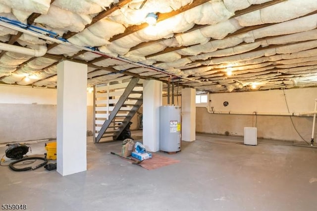 715 Pittstown Rd, Franklin Twp, NJ 08825 - basement with water heater and stairs