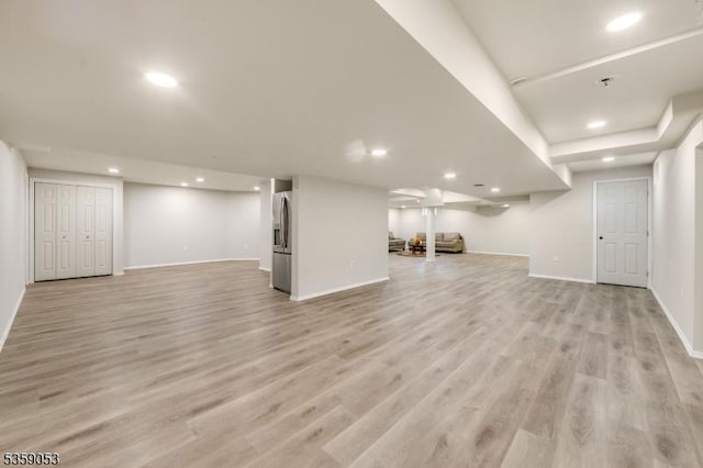 4 Greenbriar Ct, Mount Olive Twp, NJ 07836 - unfurnished living room featuring recessed lighting, light wood-type flooring, and baseboards