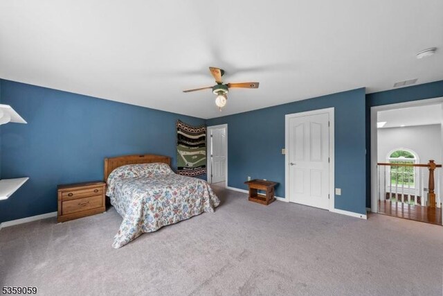 1 Fleming Rd, Tewksbury Twp, NJ 07830 - carpeted bedroom with baseboards and ceiling fan