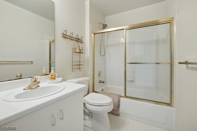 5 Prescott Ct, Condo, Bernards Twp, NJ 07920 - full bath with toilet, vanity, combined bath / shower with glass door, and tile patterned flooring
