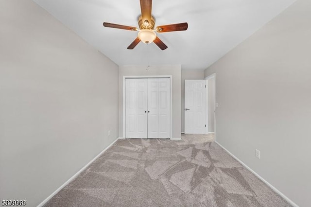 231 Sutphin Ln, Hillsborough Twp, NJ 08844 - unfurnished bedroom featuring light carpet, baseboards, a closet, and ceiling fan