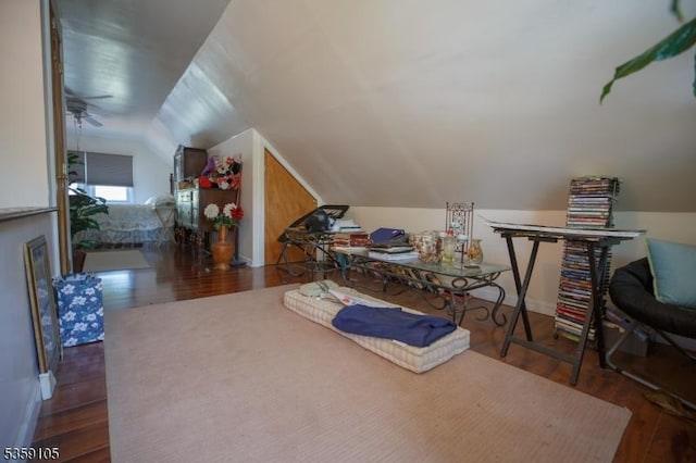 916 Sheridan Ave, Roselle Boro, NJ 07203 - office space featuring lofted ceiling, wood finished floors, and a ceiling fan