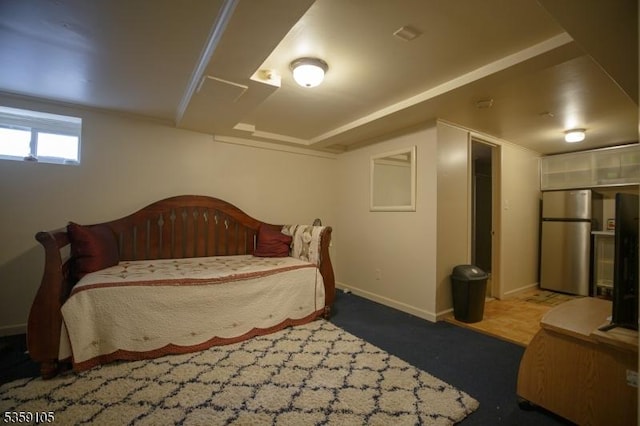 916 Sheridan Ave, Roselle Boro, NJ 07203 - bedroom with freestanding refrigerator and baseboards