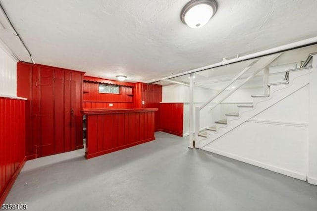 344 Elmwood Ave, East Orange City, NJ 07018 - below grade area featuring bar and wooden walls