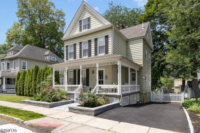 457 Academy St, South Orange Village Twp, NJ 07079 - view of front of property featuring covered porch and a gate