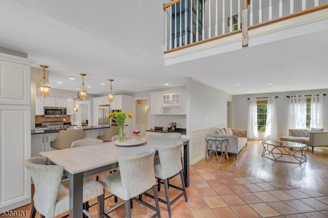 60 Dogwood Ln, Montgomery Twp, NJ 08558 - dining area with recessed lighting and light tile patterned flooring