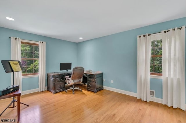60 Dogwood Ln, Montgomery Twp, NJ 08558 - office space with plenty of natural light, light wood finished floors, baseboards, and recessed lighting