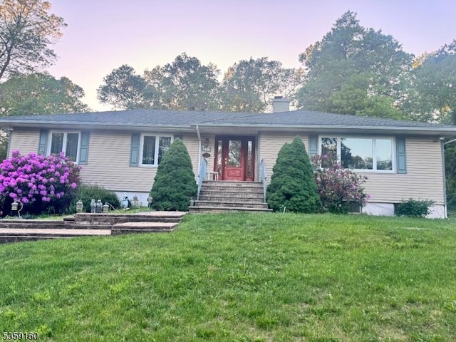 12 Pecan Ln, Jefferson Twp, NJ 07438 - single story home featuring a yard and a chimney
