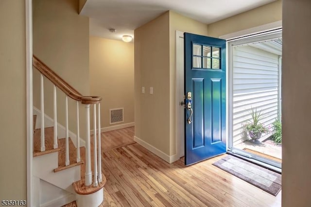 41 Lake Rd, Bernards Twp, NJ 07920 - entrance foyer featuring light wood-style floors, stairway, and baseboards