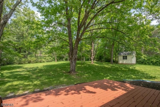 41 Lake Rd, Bernards Twp, NJ 07920 - wooden terrace with an outbuilding and a yard