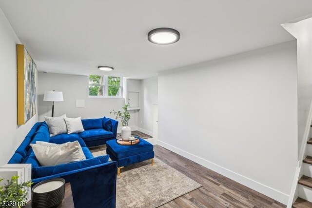 158 Old Indian Rd, West Orange Twp, NJ 07052 - living room featuring wood finished floors and baseboards