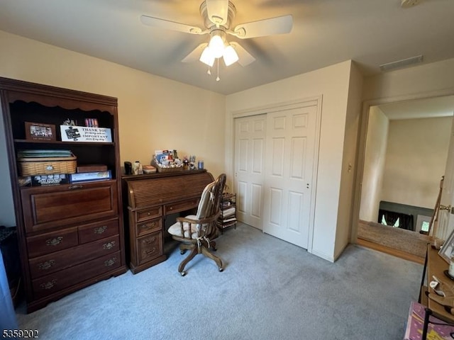 14 Thomas Rd, Lafayette Twp, NJ 07848 - office with carpet and ceiling fan