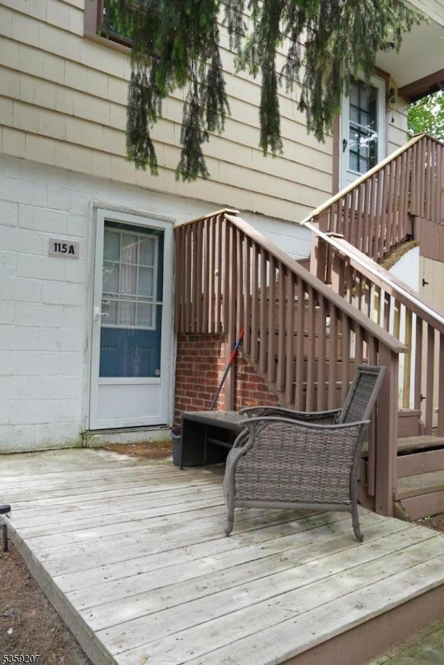 115 Navesink Ave, Highlands Boro, NJ 07732 - wooden terrace featuring stairway