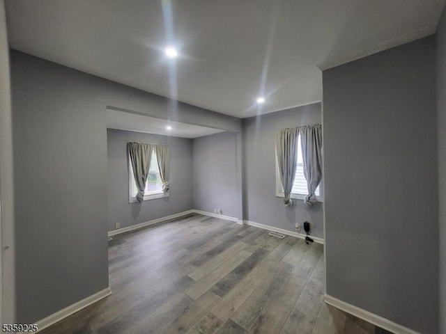 126 Seabreeze Ave, Middletown Twp, NJ 07748 - unfurnished room with dark wood-style floors, baseboards, and recessed lighting