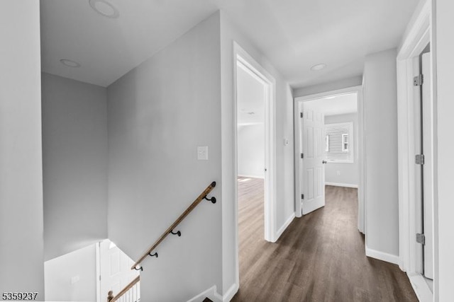 1071 Rose St, Plainfield City, NJ 07060 - corridor featuring an upstairs landing, dark wood-style floors, and baseboards