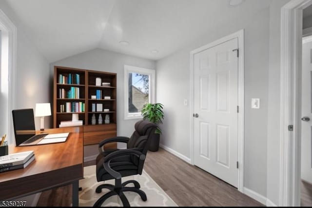 1071 Rose St, Plainfield City, NJ 07060 - office with wood finished floors, baseboards, and lofted ceiling
