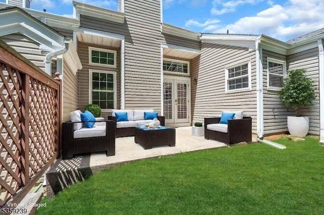 376 Finch Ln, Bedminster Twp, NJ 07921 - view of patio / terrace with french doors and an outdoor living space