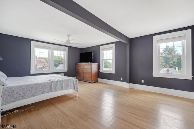 114 Hoagland Ave, Rockaway Boro, NJ 07866 - bedroom featuring light wood-type flooring, baseboards, and ceiling fan