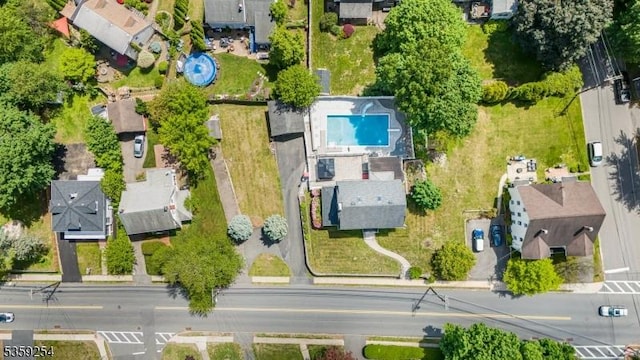 114 Hoagland Ave, Rockaway Boro, NJ 07866 - aerial overview of property's location with a pool and nearby suburban area