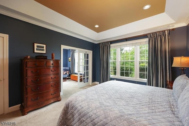 37 Hancock Pl, Franklin Twp, NJ 08873 - bedroom featuring light colored carpet, baseboards, a raised ceiling, and recessed lighting