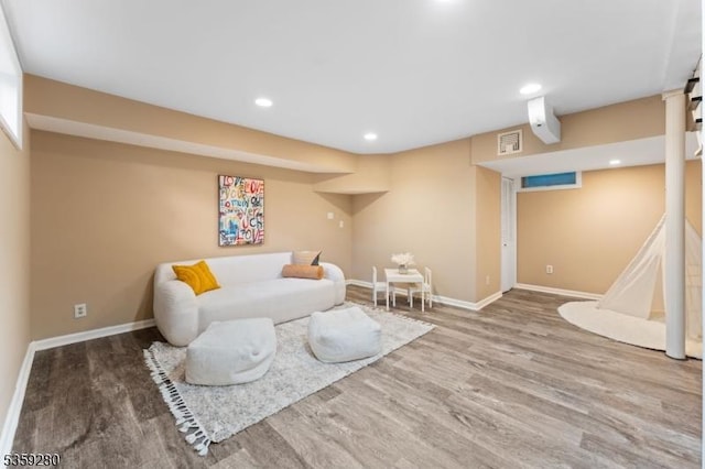 359 Dogwood Way, Mountainside Boro, NJ 07092 - living area with wood finished floors, baseboards, and recessed lighting