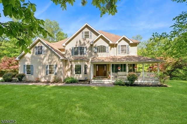 53 Race Rd, Lafayette Twp, NJ 07848 - view of front facade with covered porch and a front yard