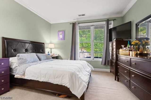 6406 Brookhaven Ct, Riverdale Boro, NJ 07457 - bedroom with crown molding, light carpet, and baseboards