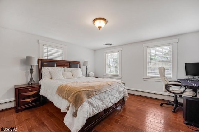 6 Highland Ave, Montville Twp, NJ 07045 - bedroom featuring a baseboard radiator, wood finished floors, and an office area
