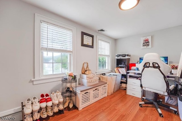 6 Highland Ave, Montville Twp, NJ 07045 - office space featuring light wood-type flooring and a baseboard radiator