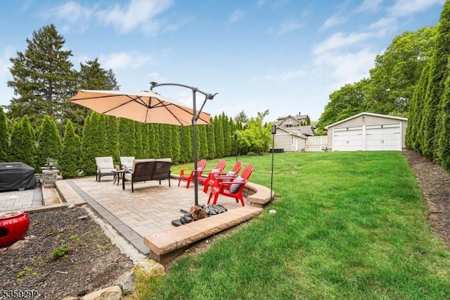 6 Highland Ave, Montville Twp, NJ 07045 - view of grassy yard with an outbuilding and a patio