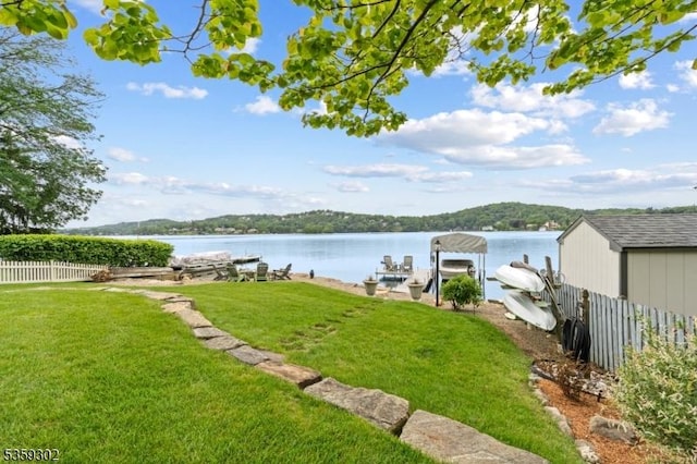 34 E Shore Trl, Sparta Twp, NJ 07871 - water view featuring boat lift and a dock
