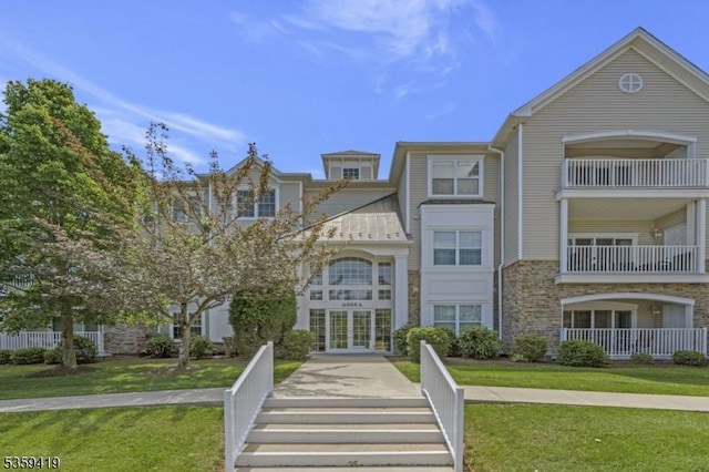 6302 Westover Way Unit 6302, Franklin Twp, NJ 08873 - view of front of property with french doors and a front yard