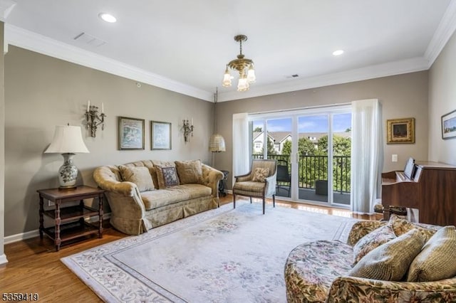 6302 Westover Way Unit 6302, Franklin Twp, NJ 08873 - living area with wood finished floors, ornamental molding, recessed lighting, a chandelier, and baseboards