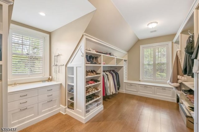 259 Indian Trail Dr, Franklin Lakes Boro, NJ 07417 - spacious closet with light wood-style floors and lofted ceiling