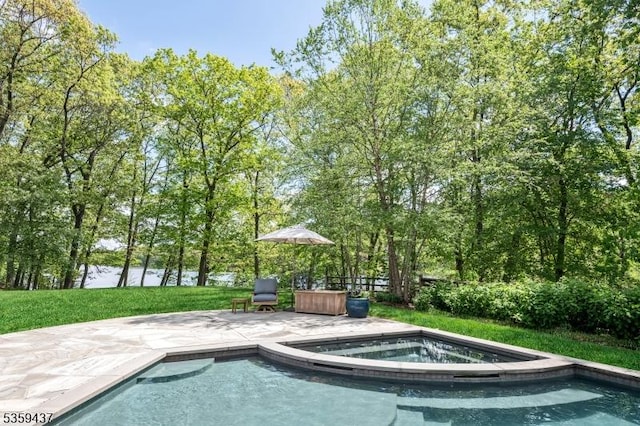 259 Indian Trail Dr, Franklin Lakes Boro, NJ 07417 - swimming pool featuring a patio and an in-ground hot tub