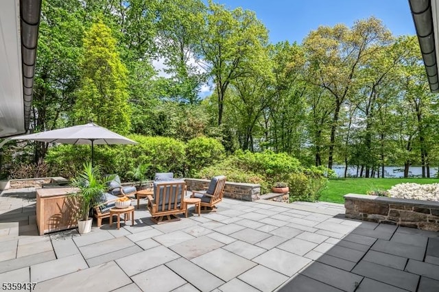 259 Indian Trail Dr, Franklin Lakes Boro, NJ 07417 - view of patio featuring an outdoor living space