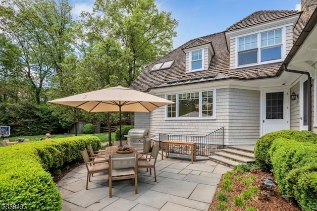 259 Indian Trail Dr, Franklin Lakes Boro, NJ 07417 - view of patio featuring a grill and outdoor dining area