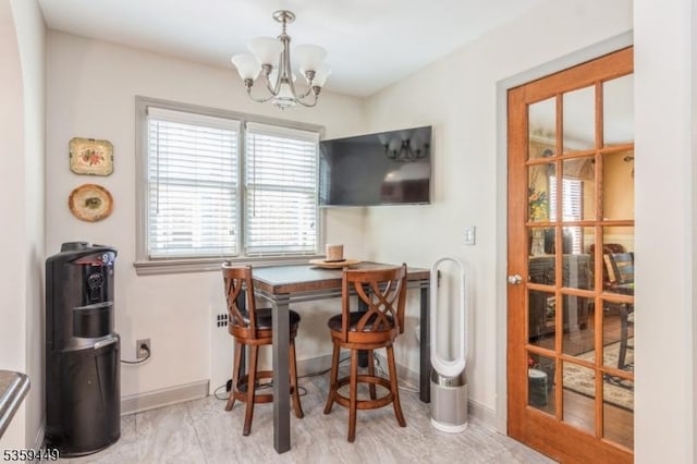 947 Madison Ave, Plainfield City, NJ 07060 - dining space with a chandelier and baseboards