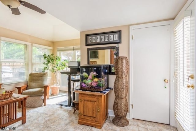 947 Madison Ave, Plainfield City, NJ 07060 - entryway featuring a ceiling fan and light tile patterned flooring
