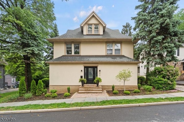 296 Highfield Ln, Nutley Twp, NJ 07110 - traditional style home with stucco siding and roof with shingles