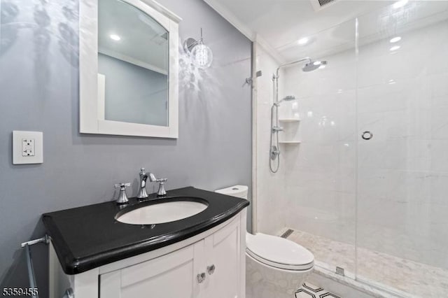 296 Highfield Ln, Nutley Twp, NJ 07110 - bathroom featuring toilet, a stall shower, and vanity