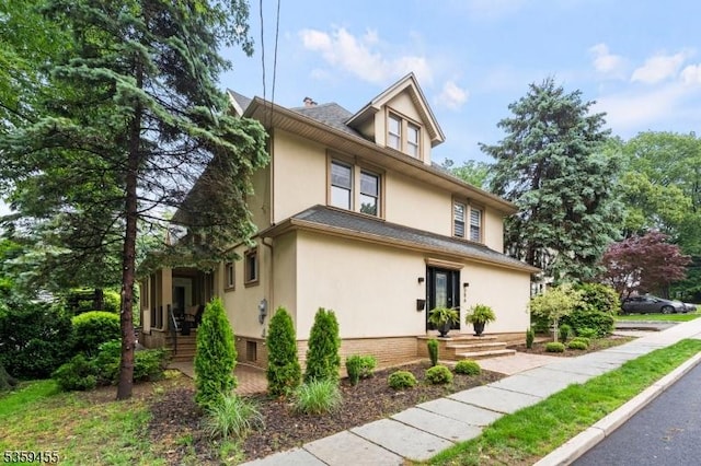 296 Highfield Ln, Nutley Twp, NJ 07110 - view of front facade with stucco siding