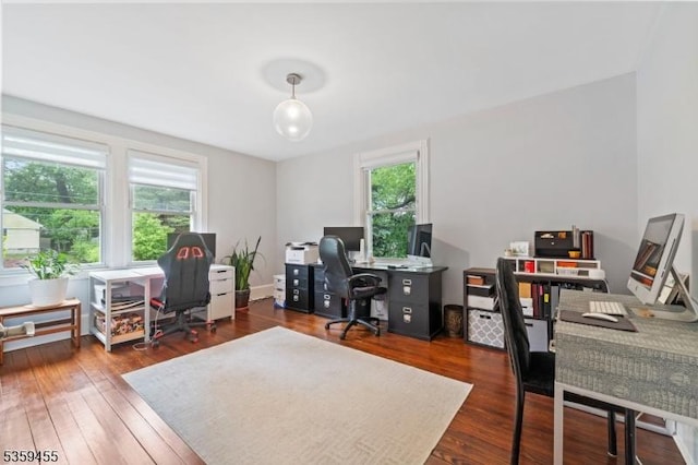 296 Highfield Ln, Nutley Twp, NJ 07110 - home office with plenty of natural light and dark wood finished floors
