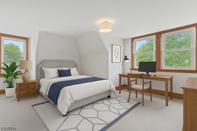 296 Highfield Ln, Nutley Twp, NJ 07110 - bedroom featuring light carpet, an office area, and baseboards