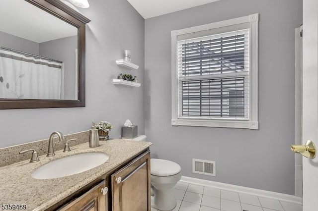 5 Ten Broek Ct, Bridgewater Twp, NJ 08807 - full bath with toilet, vanity, baseboards, and tile patterned flooring